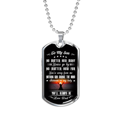 Father Son Gifts Love Dad Birthday Gifts, Christmas Gifts Luxury Dog Tag Gold &